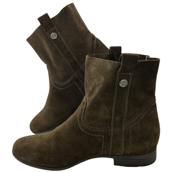 Frye Sarah Shortie Suede Brown Ankle Boots Size 6.5 M - Picture 1 of 8
